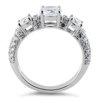Sterling Silver 3-Stone CZ Ring