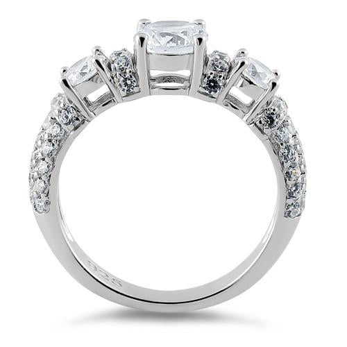 Sterling Silver 3-Stone CZ Ring