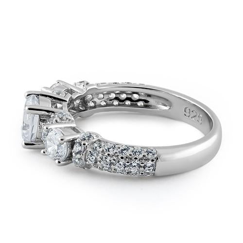 Sterling Silver 3-Stone CZ Ring