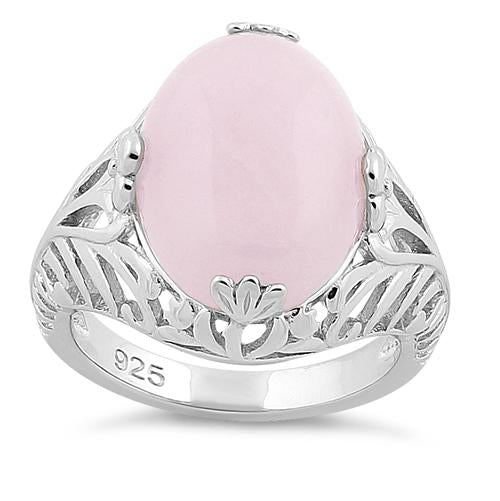 Sterling Silver Rose Quartz Gemstone Ring