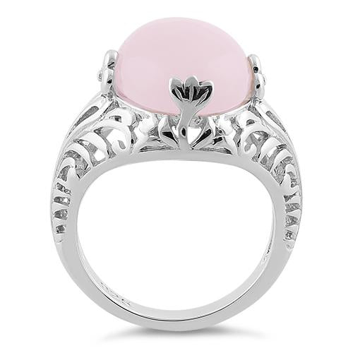 Sterling Silver Rose Quartz Gemstone Ring