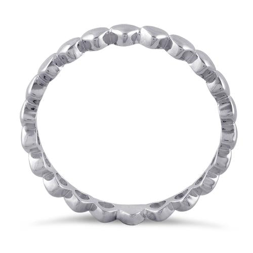 Sterling Silver Tiny Hearts Eternity Ring