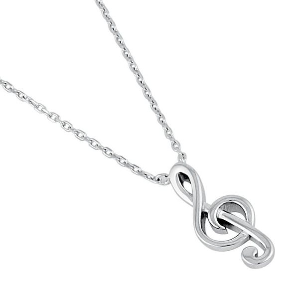 Sterling Silver Treble Clef Necklace