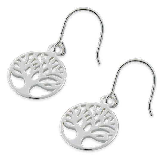 Sterling Silver Tree of Life Hook Earrings