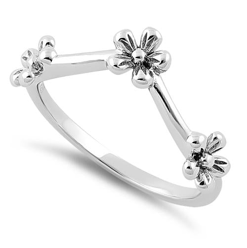 Sterling Silver Tri Flower Ring