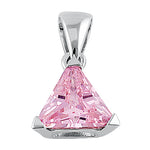Sterling Silver Triangle Pink Pendant