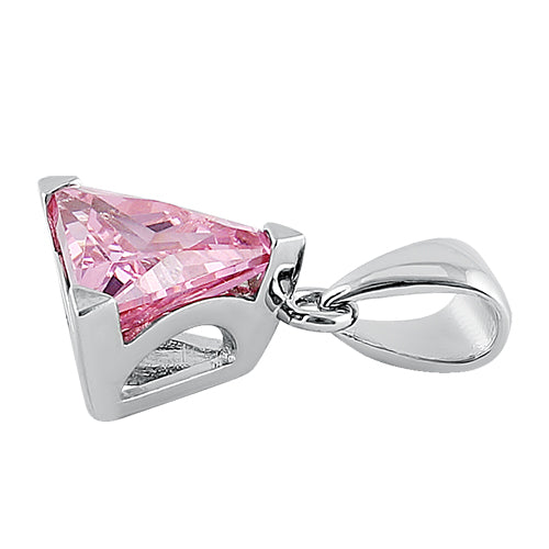 Sterling Silver Triangle Pink Pendant