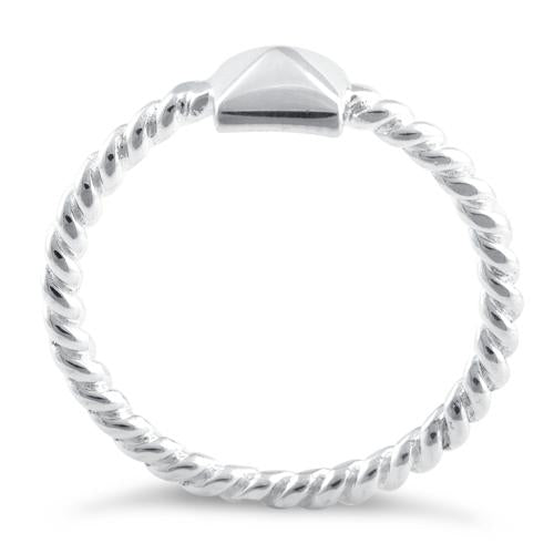 Sterling Silver Triangle Rope Ring