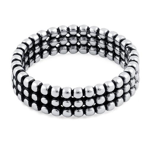 Sterling Silver Triple Bead Eternity Ring