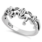 Sterling Silver Triple Frogs Ring