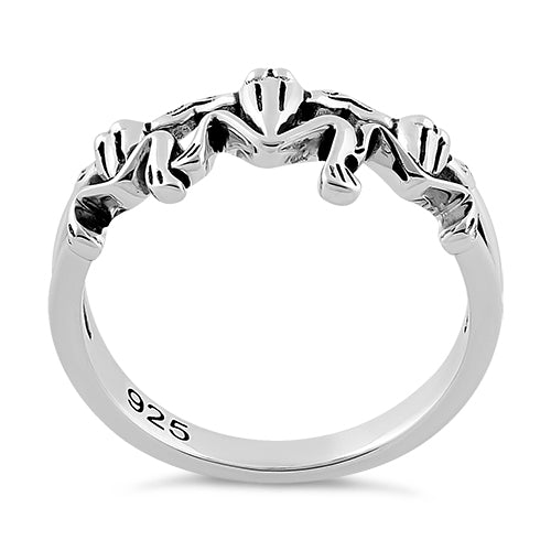 Sterling Silver Triple Frogs Ring