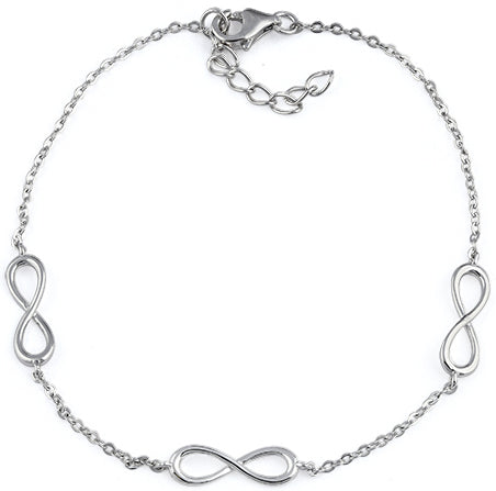 Sterling Silver Triple Infinity Bracelet