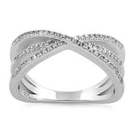Sterling Silver Triple Overlapping Cage CZ Ring