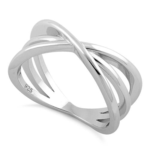 Sterling Silver Triple Overlapping Cage Ring