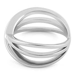 Sterling Silver Triple Overlapping Cage Ring