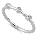 Sterling Silver Triple Round Cut CZ Ring