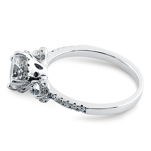 Sterling Silver Triple Round CZ Ring