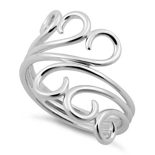 Sterling Silver Triple Twin Swirl Ring