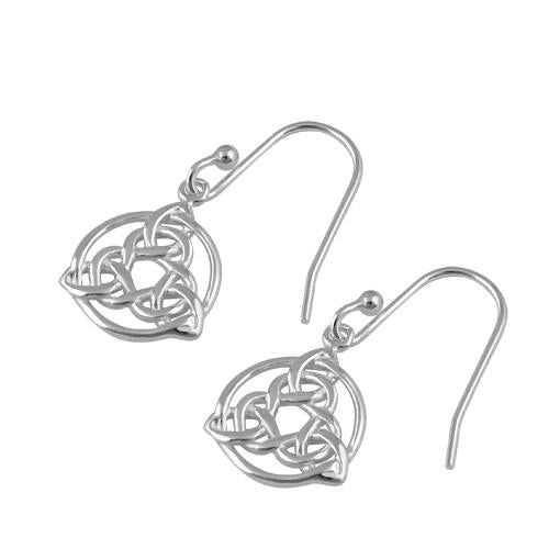 Sterling Silver Triquetra Hook Earrings