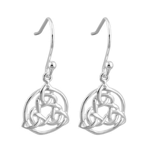 Sterling Silver Triquetra Hook Earrings
