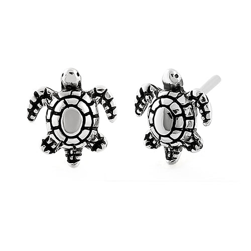 Sterling Silver Turtle Stud Earrings