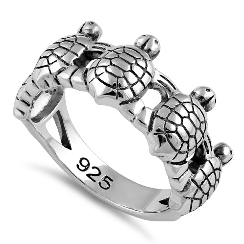 Sterling Silver Turtles Ring