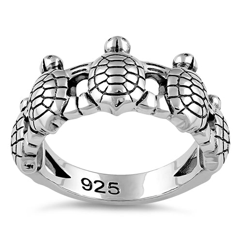 Sterling Silver Turtles Ring