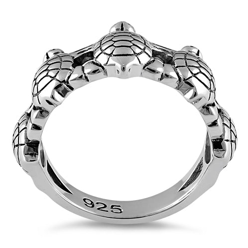 Sterling Silver Turtles Ring