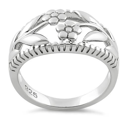 Sterling Silver Twin Flower Ring