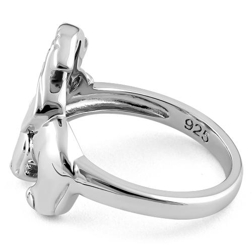 Sterling Silver Two Elephants Ring