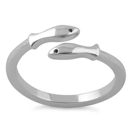 Sterling Silver Two Fish Ring