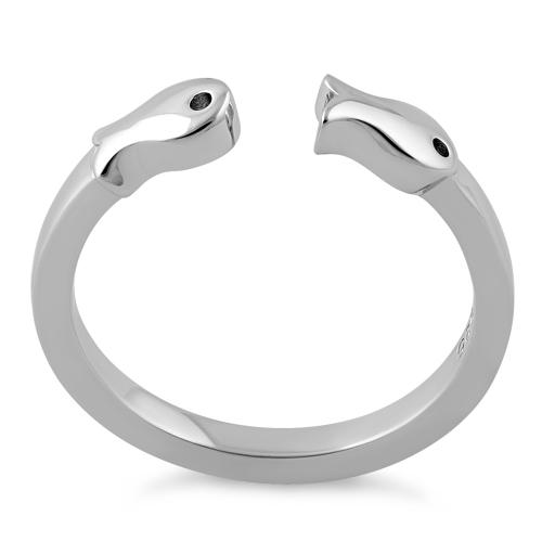 Sterling Silver Two Fish Ring