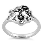 Sterling Silver Two Flower Ring