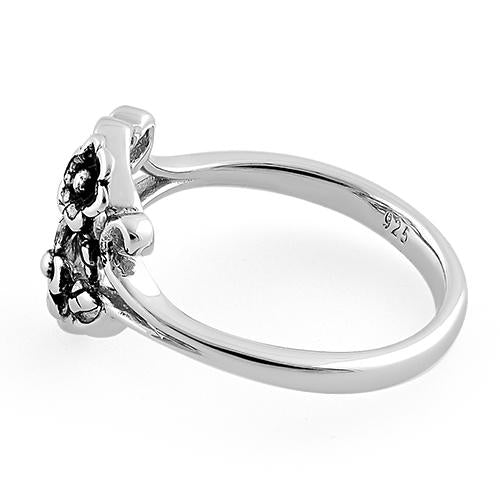 Sterling Silver Two Flower Ring