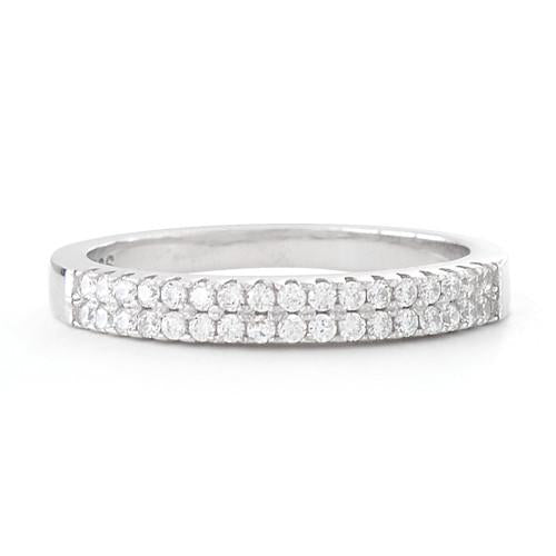 Sterling Silver Two Layer Pave CZ Ring