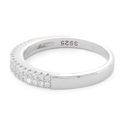 Sterling Silver Two Layer Pave CZ Ring