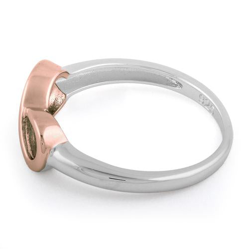 Sterling Silver Two Tone Rose Gold Plated Infinity Ring