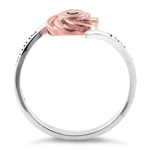 Sterling Silver Two Tone Rose Gold Plated "You are my sunshine, my only sunshine" Ring