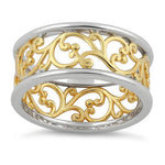 Sterling Silver Two-Tone Gold-Plated Vines Ring