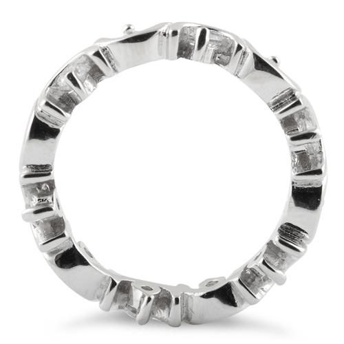 Sterling Silver Unique Eternity CZ Ring
