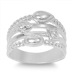 Sterling Silver Unique Shapes Designed Ring