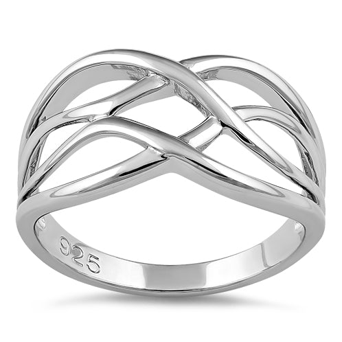 Sterling Silver Unique Strings Ring