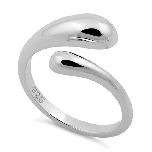 Sterling Silver Unique Wave Round Ring