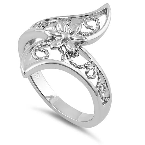 Sterling Silver Unqiue Flower and Vines Ring