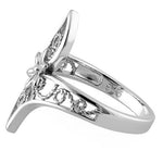 Sterling Silver Unique Flower and Vines Ring