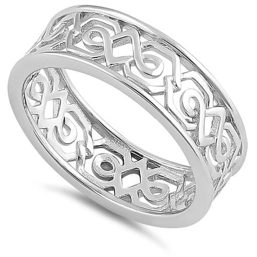 Sterling Silver Unqiue Patterns Ring