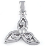 Sterling Silver Unique Triquerta Flower Pendant