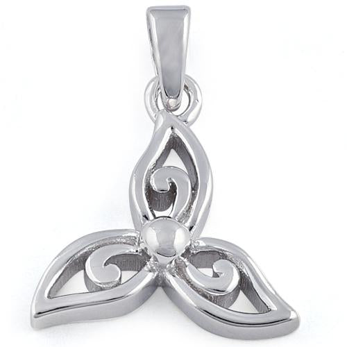Sterling Silver Unique Triquerta Flower Pendant