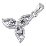 Sterling Silver Unique Triquerta Flower Pendant