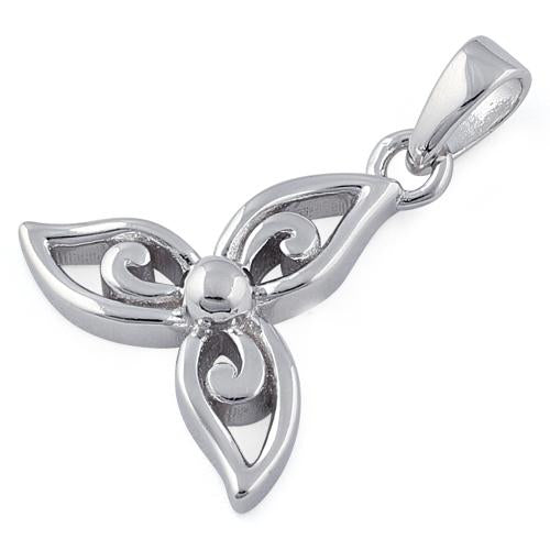 Sterling Silver Unqiue Triquerta Flower Pendant